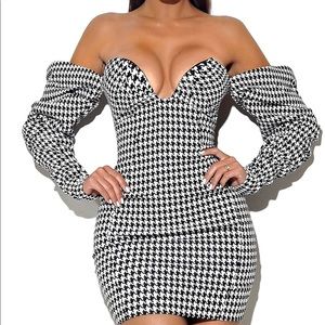 Miss Circle Puff Sleeve Off Shoulder dress